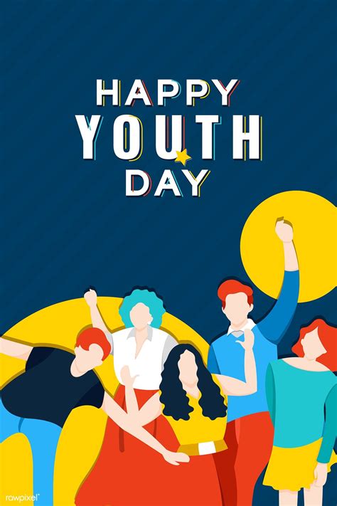 Happy International Youth Day background vector | free image by ...