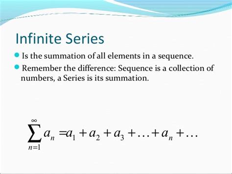 Infinite sequence and series