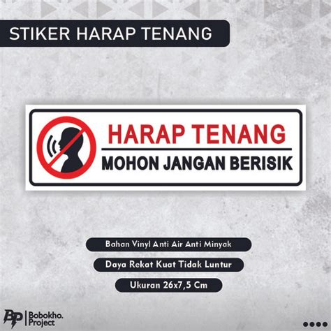 Jual Sticker harap tenang jangan berisik / sticker keep silence - Kota ...