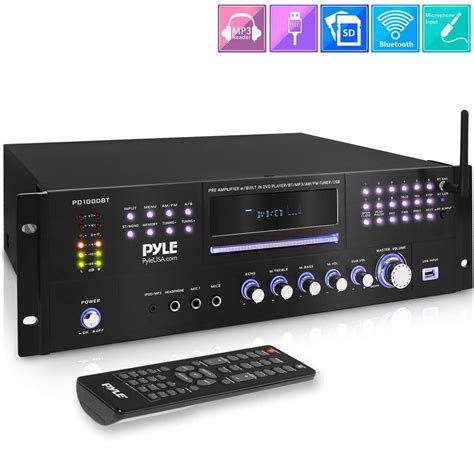 Pyle PD1000BT Bluetooth 4 Channel Home Theater Preamplifier Stereo ...