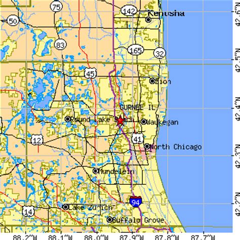 Gurnee, Illinois (IL) ~ population data, races, housing & economy