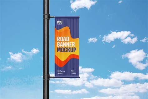 Street Pole Banner Mockup Set | Premium & Free PSD Mockup Store