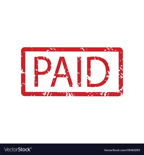 Paid rubber stamp Royalty Free Vector Image - VectorStock