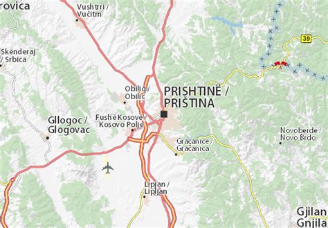 MICHELIN Priština map - ViaMichelin