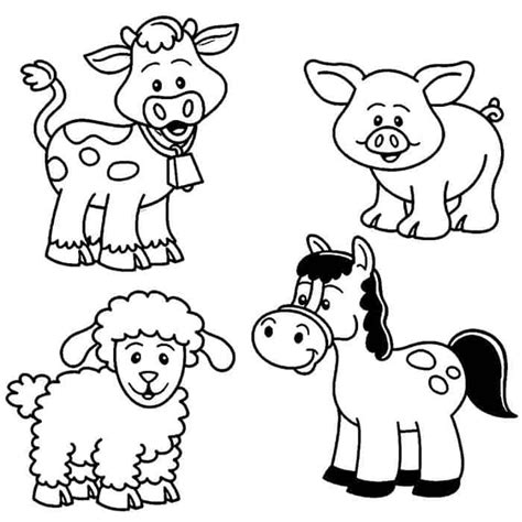 Wonderful Baby Farm Animal Coloring Pages Montessori Worksheets For ...