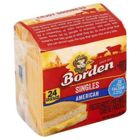 Borden American Cheese Singles , 16oz. - Walmart.com