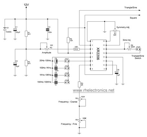 Function Generator XR2206 DIY Kit 20Hz - 100KHz | RH Electronics