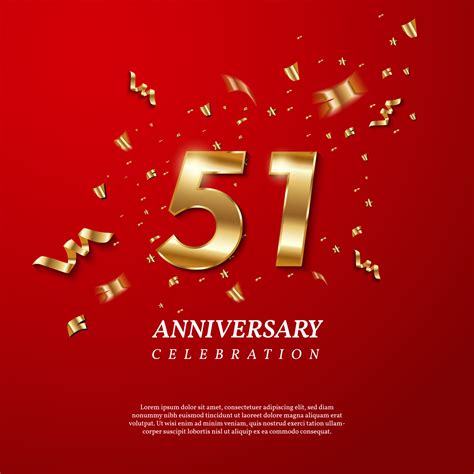 51th Anniversary celebration. Golden number 51 8968758 Vector Art at ...