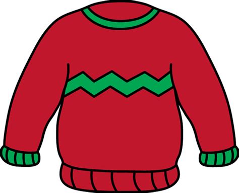 Red and Green Sweater Clip Art - Red and Green Sweater Image