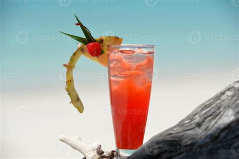 fruity mocktail drink on beach 762683 Stock Photo at Vecteezy