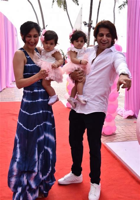 Karanvir Bohra Kids 1st Birthday Celebration Photos - FilmiBeat