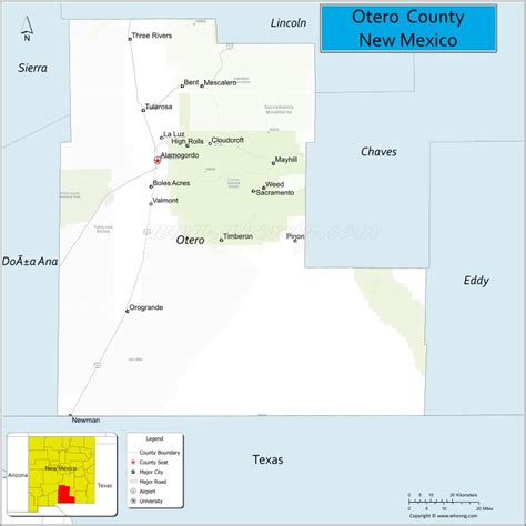 Map of Otero County, New Mexico - Thong Thai Real