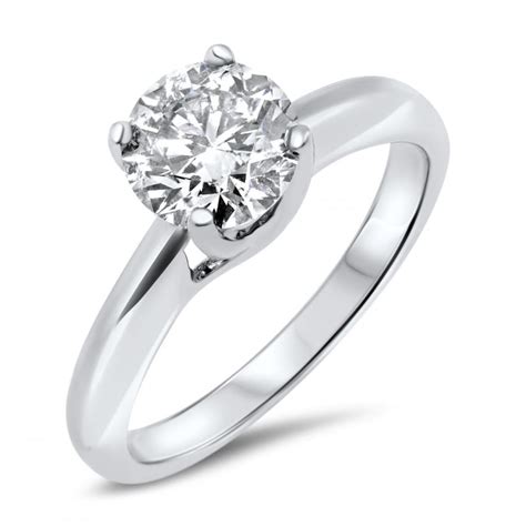 Ladies 18ct White Gold 1 1/2 Carat Diamond Solitaire Ring