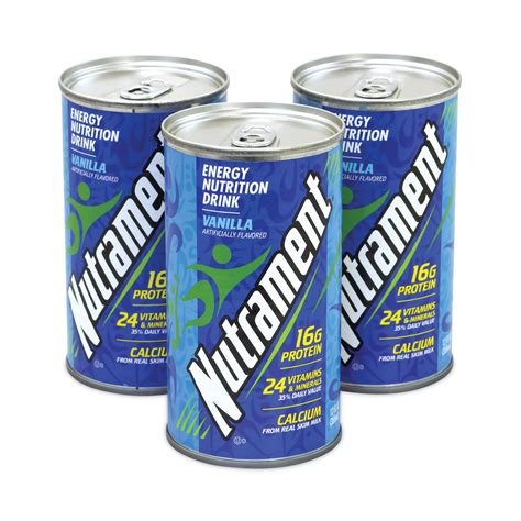 Nutrament® Energy Nutrition Drink, Vanilla, 12 oz Can, 12/Carton, Ships ...