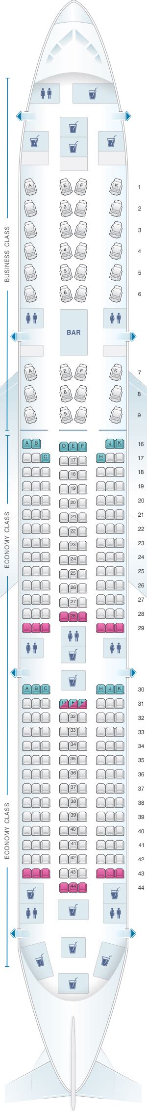 Seat Map Qatar Airways Airbus A350 900 | SeatMaestro