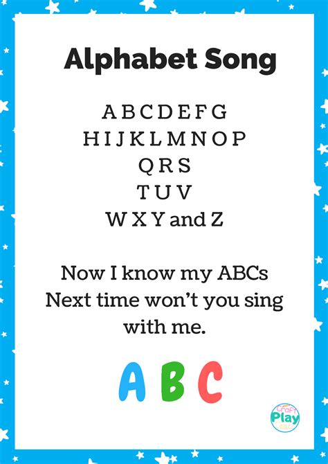 ABC Alphabet Song Printable And Activity Ideas - Craft Play Learn