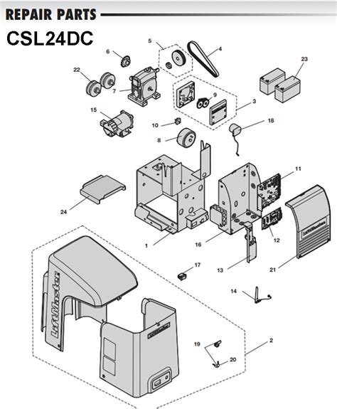 Liftmaster CSL24DC Slide gate operator parts breakdown