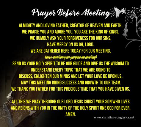 Prayer Before Office Meeting || Opening Prayer for Business Meeting ...