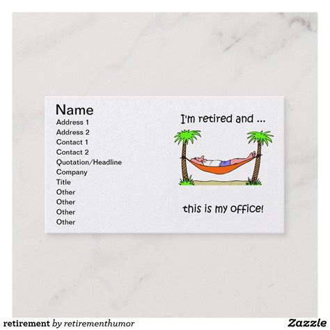 retirement business card | Zazzle.com | Cute business cards, Retirement ...