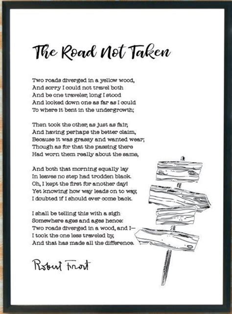 The Road Not Taken Robert Frost Poem Choices Road Less - Etsy