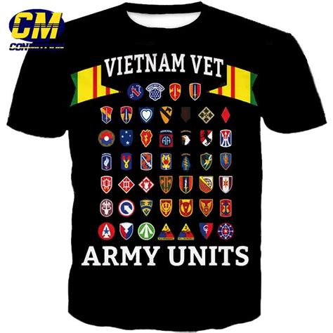 Vietnam Veterans Memorial T shirt Army Medal Printed Casual Tshirt EUR ...