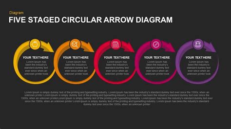 5 Steps Circular Arrow Diagram Template for PowerPoint & Keynote