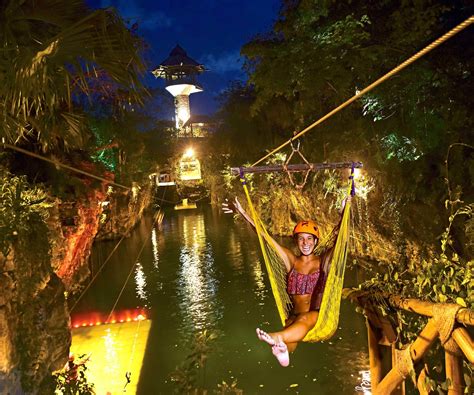 Ride a hammock-style zip-line and take a dip into a cenote at Xplor ...