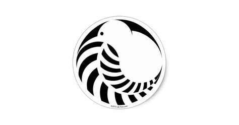 NZ Kiwi / Silver Fern Emblem Classic Round Sticker