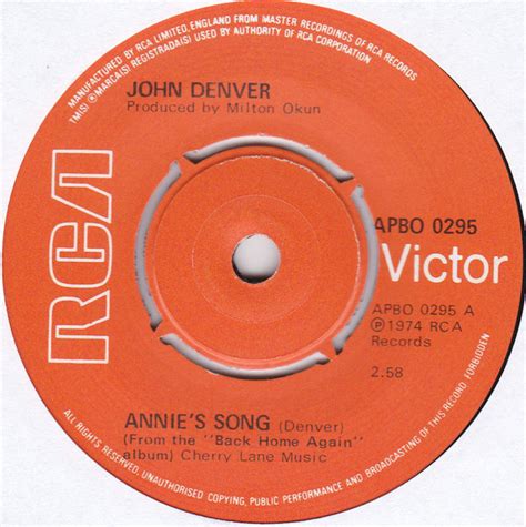 John Denver - Annie's Song (1974, Vinyl) | Discogs