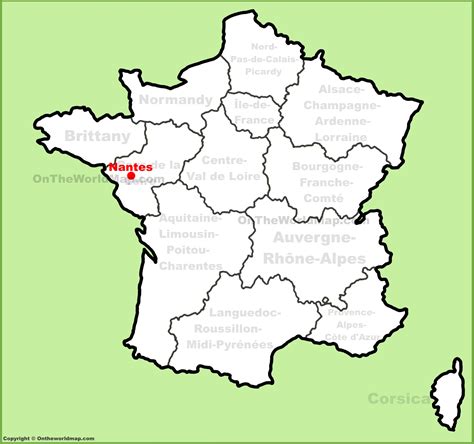 Nantes location on the France map - Ontheworldmap.com