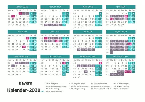 48+ Tren Gaya Kalender 2020 Ferien Bayern, Desain Kalender