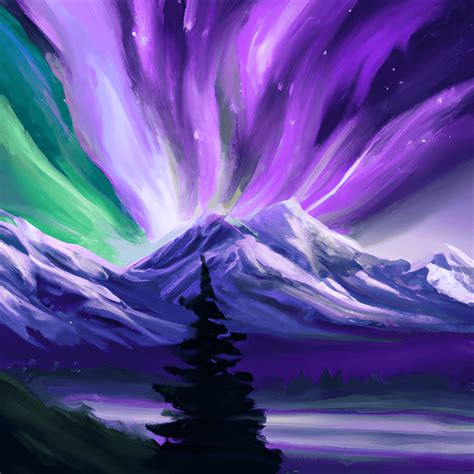 Alaska Winter Scene with Aurora Borealis · Creative Fabrica