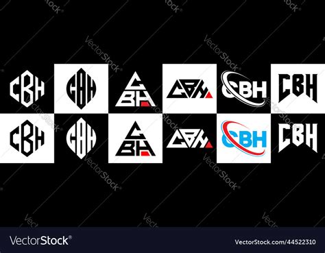 Cbh letter logo design in six style polygon Vector Image