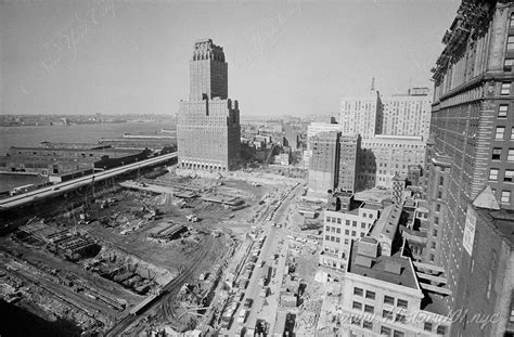 Aerial View of World Trade Center Construction - NYC in 1968