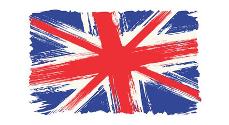 Vector vintage British flag. Drawing flag of UK in grunge style ...