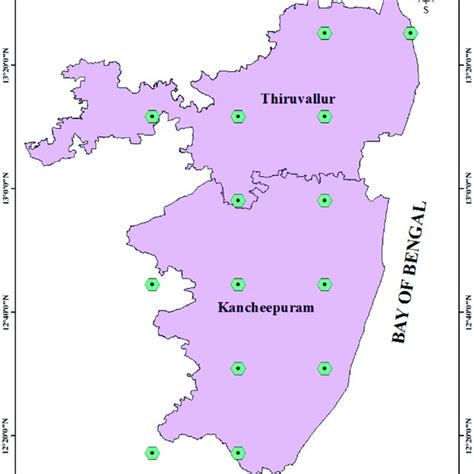 RegCM grid points covering the Chengalpet region.... | Download ...