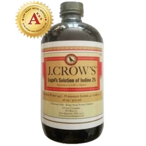 J.CROW'S Lugol's Solution of Iodine 2% 16 oz Bottle - Walmart.com