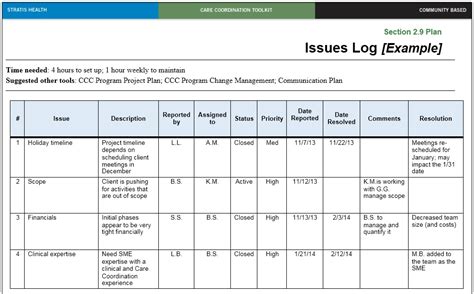 Project Issue Log Template Free ((FULL))