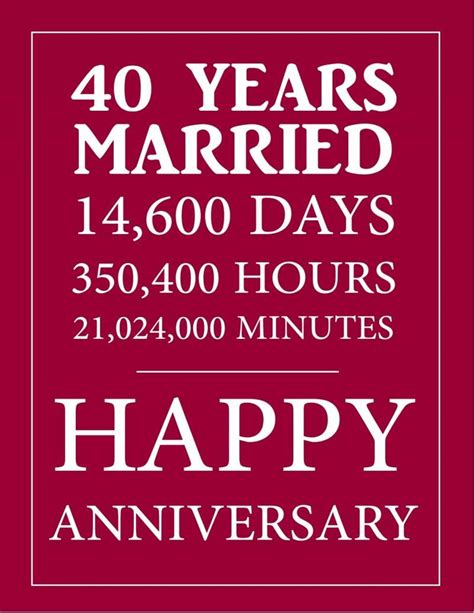 Free Printable 40th Anniversary Cards - Printable Templates Free