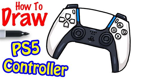 How to Draw PlayStation 5 Controller - YouTube