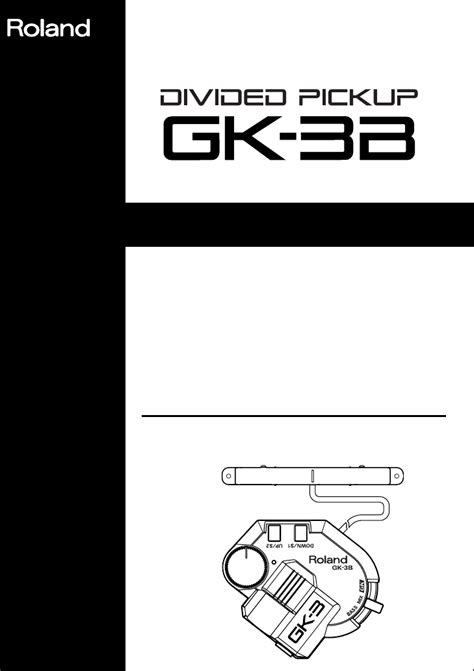 User manual Roland GK-3B (English - 24 pages)