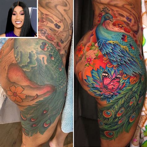 Cardi B Shows Off Peacock Hip Tattoo After 'Hours of Pain'