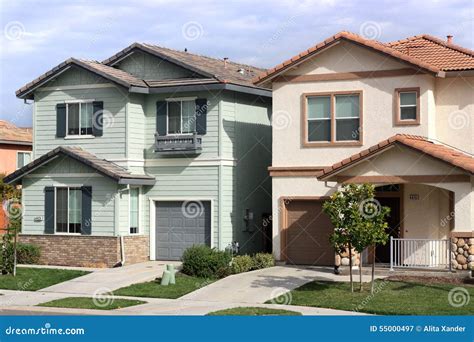 Houses In Suburban Neighborhood Stock Photo - Image: 55000497