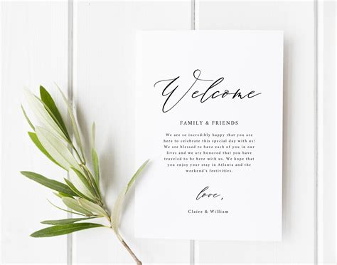 Wedding Hotel Welcome Letter Template