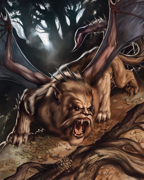 Manticore | Manticore, Dark creatures, Mythical monsters