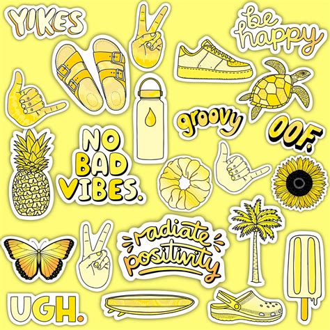 Printable Stickers Yellow - Printable Word Searches