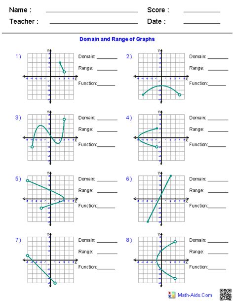 Domain And Range Of Quadratics Worksheet Answers Breadandhearth ...