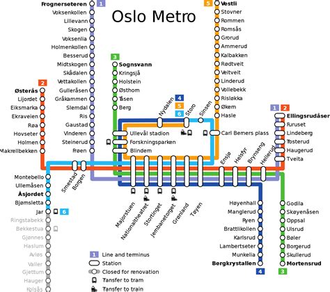 T-Bane: Oslo metro map, Norway