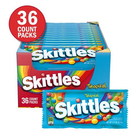 Skittles Tropical Bulk Full Size Chewy Candy, 2.17 Oz, 36 Ct - Costco ...