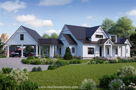 Modern Farmhouse House Plan - Max Fulbright Designs